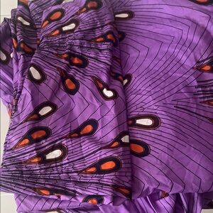 Purple and Orange Patterned Fabric